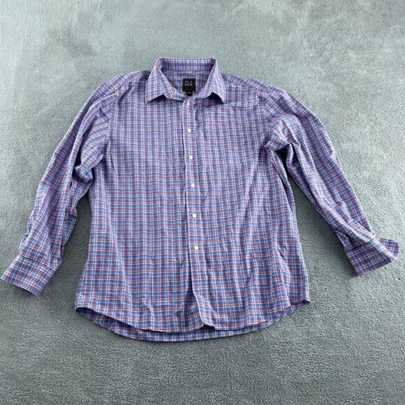 Jos. A. Bank Other - Jos. A. Bank Traveler Tailored Fit Plaid Long Sleeve Shirt L 100% Cotton 5286